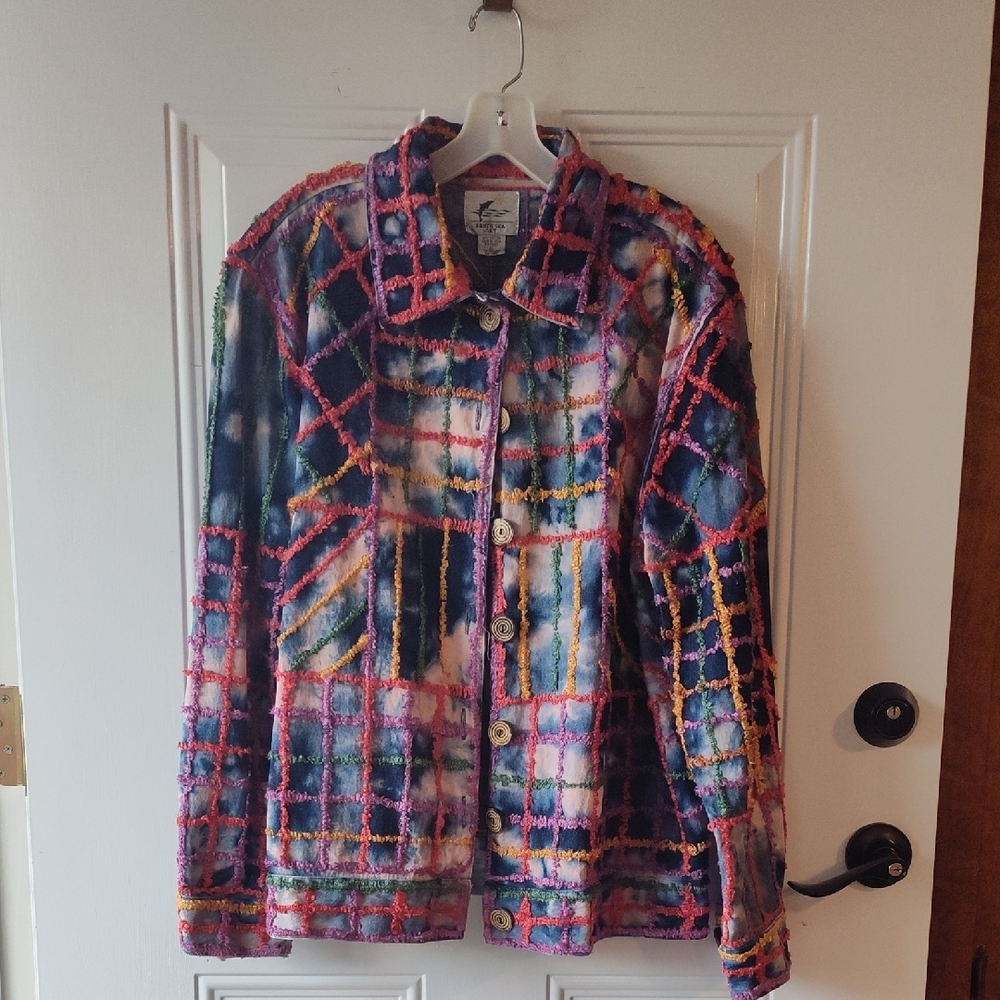 Blue and Purple Tie-Dye Jean Jacket
